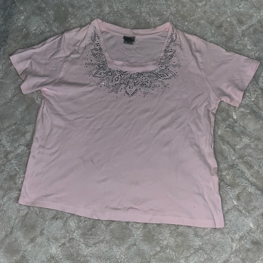 light pink isaac’s design t shirt XL